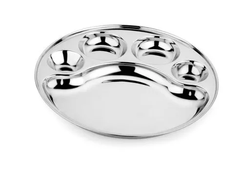 Five Compartment SS Dinner Plate
